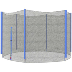 SPORTNOW 8ft Trampoline Net Replacement with 6 Plastic Pole Covers, Weather-Resistant Trampoline Netting Replacement with Zipped Entrance, Poles Not Included, Blue