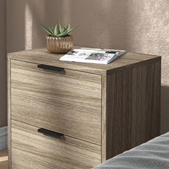 HOMCOM Set of Two Wood Effect Bedside Tables