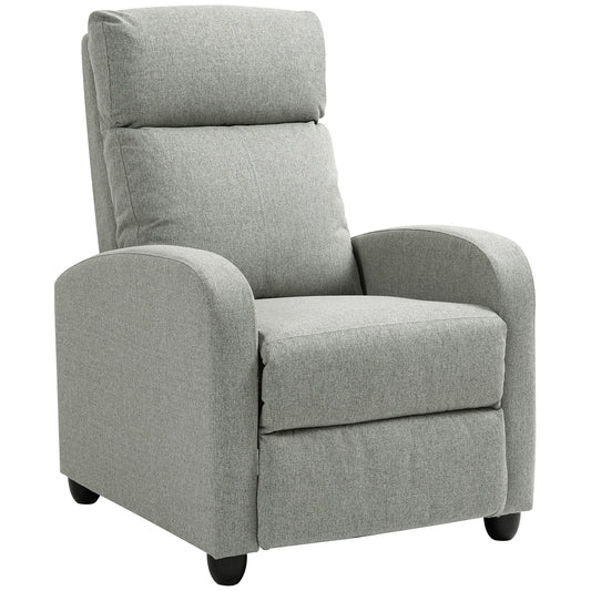 HOMCOM 135√Ç¬∞ Push Back Recliner Armchair, with Footrest - Grey