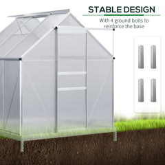 Outsunny 190 x 190cm Walk-In Polycarbonate Greenhouse