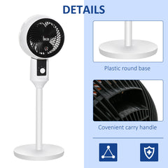 HOMCOM 9'' Air Circulator Fan 3 Speed, 70√Ç¬∞ Oscillation 90√Ç¬∞ Vertical Tilt, Carry Handle, Pedestal Fan, Pedestal Fan for Living Room, Bedroom, Office, White and Black