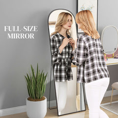 HOMCOM 162cm Aluminium Frame Standing Mirror - Black