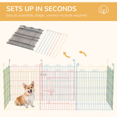 PawHut Pet Playpen Crate, with Eight Panels, Door, for Indoors and Outdoors, 60H x â156cm