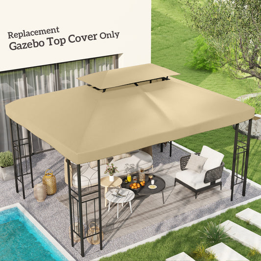 Outsunny Gazebo Roof Replacement, for 3 x 4m Frames - Cream