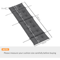 وسادة كرسي استرخاء خارجي فقط، 190x56x10 سم، وسادة كرسي استرخاء للحديقة، قماش UPF20+ 220 جرامًا للمتر المربع، وسادة بديلة سميكة لكرسي التشمس مع 6 أربطة، رمادي غامق