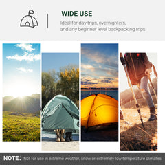 Outsunny Three-Man, Two-Room Tent - Green