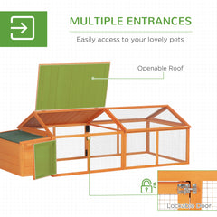 PawHut Wooden Chicken Coop with Nesting Box, Openable Roof, for 4-8 Chickens