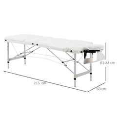 HOMCOM Foldable Massage Table Professional Salon SPA Facial Couch Bed White