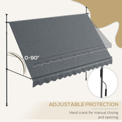 Outsunny 3.5 x 1.2m Manual Retractable Awning - Grey