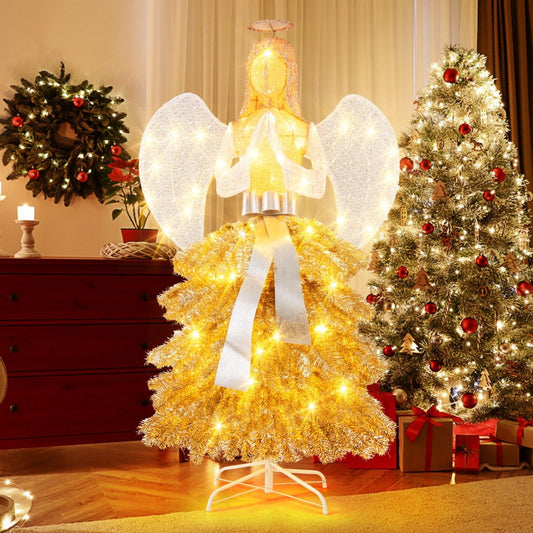 1.57M Lighted Christmas Angel Tree  with Hands Clasped in Prayer