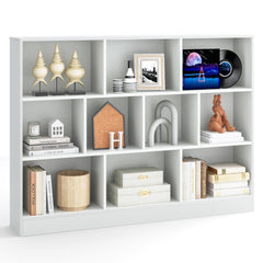 10-Cube Bookshelf with 2 Anti-Tipping Kits for Living Room Kid’s Room-White