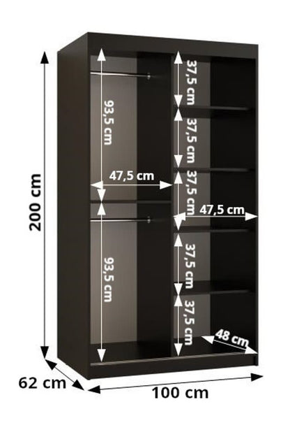 Larvik II Sliding Door Wardrobe 100cm