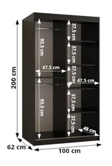 Larvik III Sliding Door Wardrobe 100cm