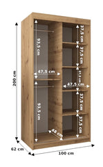 Seville Sliding Door Wardrobe 100cm