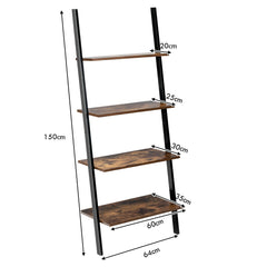 4 Tier Rustic Leaning Wall Display Unit