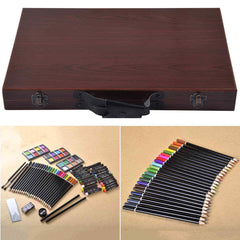 80 Piece Deluxe Art Set with Wooden Case for Beginners