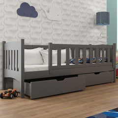 Wooden Single Bed Gucio with Storage