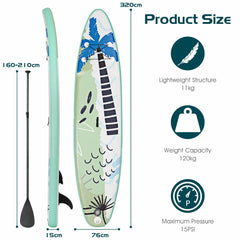 10.5FT Inflatable Stand Up Paddle Board SUP with Pump