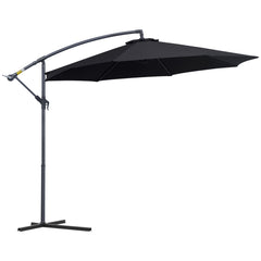 Outsunny 3 m Banana Parasol-Black