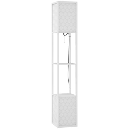 HOMCOM Duo Light Floor Shelves - White