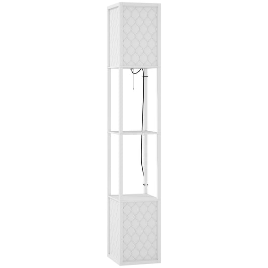 HOMCOM Duo Light Floor Shelves - White
