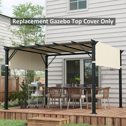 Outsunny 2 Pcs UV Protection Pergola Replacement Canopy, Pergola Shade Cover, Easy to Install, for 3 x 3(m) Pergola, Cream White