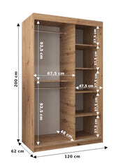 York I Sliding Door Wardrobe 120cm