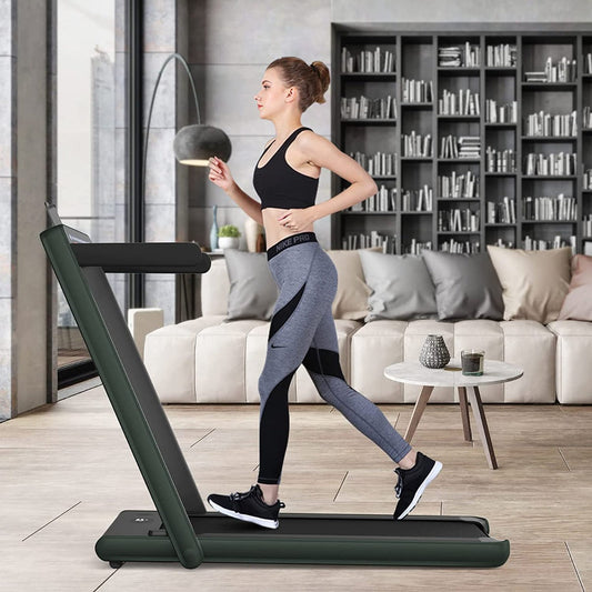 Folding Treadmill Electric 1-12KM/H with Bluetooth-Green