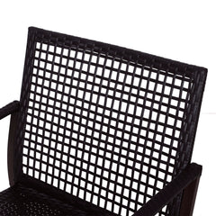 Outsunny Rattan Bistro Set, 3 Pieces Wicker Garden Furniture Set with Rocking Chairs and Round Glass Top Coffee Table, Small Balcony Furniture with Cushions for Outdoor, Porch, Brown