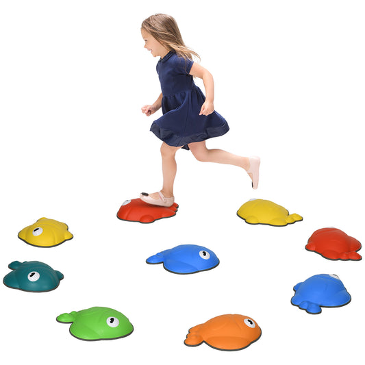 AIYAPLAY 9 Pcs Balance Stepping Stones Kids for Sensory with Non-slip Edge, Stackable Outdoor Indoor Obstacle Course