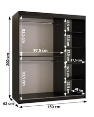 Rena I Sliding Door Wardrobe 150cm