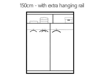 Avant Sliding Wardrobe - 180cm and Other Sizes - White, Black, Grey