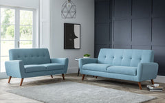 Monza Compact And Stylish 2 Seater Retro Sofa - Blue