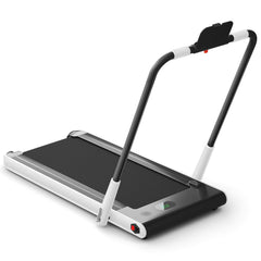 Folding Treadmill with LED Display Bluetooth Speaker-White