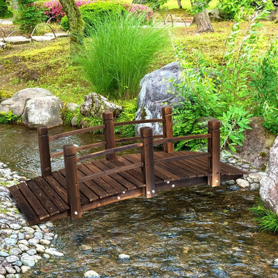 1.5M Wooden Garden Bridge Lawn Décor - lalafurniture