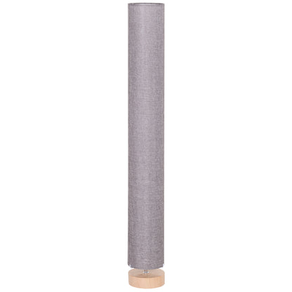 HOMCOM Floor Lamp for Living Room, 47" Modern Standing Lamp with Linen Shade, Wooden Base, Grey