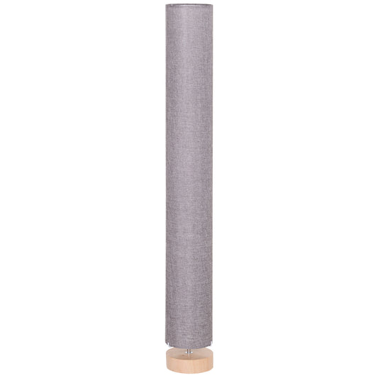 HOMCOM Floor Lamp for Living Room, 47" Modern Standing Lamp with Linen Shade, Wooden Base, Grey
