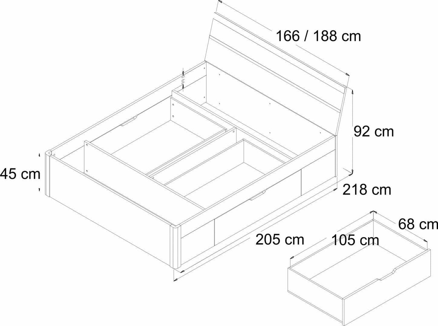 Beta Divan Bed [Oak San Remo]
