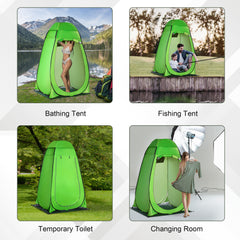 Outsunny Shower Tent, Pop Up Toilet Tent Privacy Tent, Outdoor Changing Dressing Bathing Shelter with Portable Carrying Bag and Removable Floor, for Camping Travel Fishing Hiking, Green