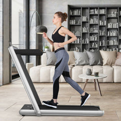 Folding Treadmill Electric 1-12KM/H with Bluetooth-Silver