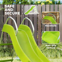 AIYAPLAY Freestanding Kids Slide with Climbing Ladder, Outdoor Playground Equipment for Children Ages 3-8 Years, Green