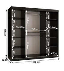 Parma II Sliding Door Wardrobe 180cm