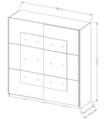 Beta Sliding Door Mirrored Wardrobe