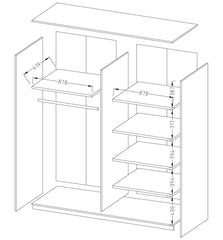 Beta Sliding Door Mirrored Wardrobe