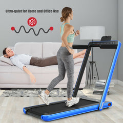 Folding Treadmill Electric 1-12KM/H with Bluetooth-Blue