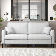 191cm Wide Upholstered Loveseat Sofa with Armrest and Pillows-Grey