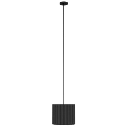 HOMCOM Linen Pendant Light, Modern Wave Ceiling Light Shade, E27 Lampshade for Living Room, Bedroom, Kitchen, Hallway, Black