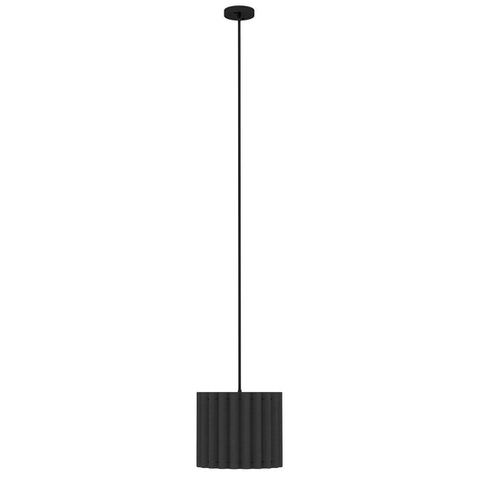 HOMCOM Linen Pendant Light, Modern Wave Ceiling Light Shade, E27 Lampshade for Living Room, Bedroom, Kitchen, Hallway, Black