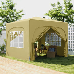 Outsunny 3 x 3m Pop-Up Gazebo Shelter, with Accessories - Sand