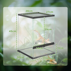 PawHut 40L Vivarium for Lizards, Frogs, Snakes, Turtles, Tortoises w/ Anti-Escape Design, Ventilation